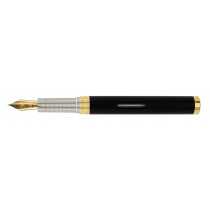 Diplomat NeXus Fountain Pen - Black Gold Trim